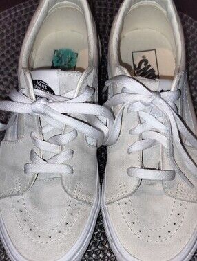 Vans White Suede Low-Top Sneakers